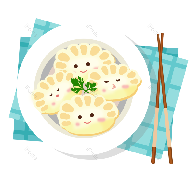 卡通图片,饺子元素,手绘PNG,免抠素材